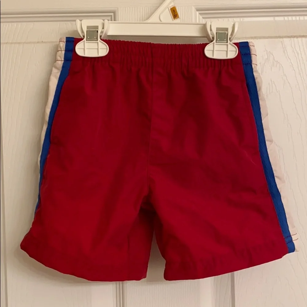 The Children’s Place Red Swim Trunks White Blue Trim Polyester Nylon Size 3T
